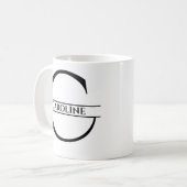 Gepersonaliseerde elegante Initiaal letter C Koffiemok (Voorkant links)