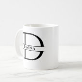 Gepersonaliseerde elegante Initiaal letter D Koffiemok (Voorkant links)