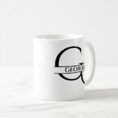 Gepersonaliseerde elegante Initiaal letter G Koffiemok (Voorkant rechts)