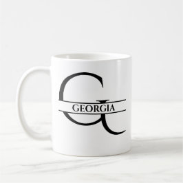 Gepersonaliseerde elegante Initiaal letter G Koffiemok