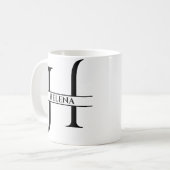 Gepersonaliseerde elegante Initiaal letter H Koffiemok (Voorkant links)
