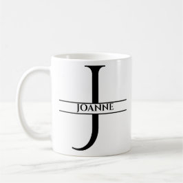Gepersonaliseerde elegante Initiaal letter J Koffiemok