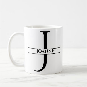 Gepersonaliseerde elegante Initiaal letter J Koffiemok