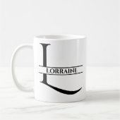 Gepersonaliseerde elegante Initiaal letter L Koffiemok (Links)