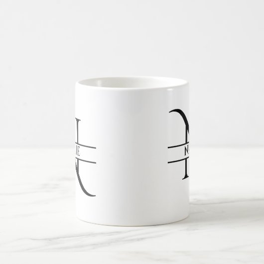 Gepersonaliseerde elegante Initiaal letter N Koffiemok (Center)