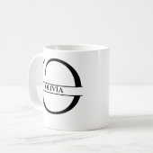 Gepersonaliseerde elegante Initiaal letter O Koffiemok (Voorkant links)
