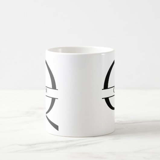 Gepersonaliseerde elegante Initiaal letter Q Koffiemok (Center)