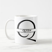 Gepersonaliseerde elegante Initiaal letter Q Koffiemok (Links)