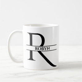 Gepersonaliseerde elegante Initiaal letter R Koffiemok