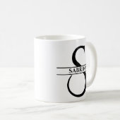 Gepersonaliseerde elegante Initiaal letter S Koffiemok (Voorkant rechts)