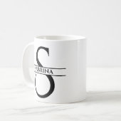Gepersonaliseerde elegante Initiaal letter S Koffiemok (Voorkant links)