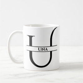 Gepersonaliseerde elegante Initiaal letter U Koffiemok
