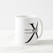 Gepersonaliseerde elegante Initiaal letter X Koffiemok (Voorkant rechts)