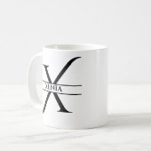 Gepersonaliseerde elegante Initiaal letter X Koffiemok (Voorkant links)