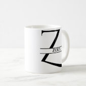 Gepersonaliseerde elegante Initiaal letter Z Koffiemok (Voorkant rechts)