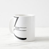 Gepersonaliseerde elegante Initiaal letter Z Koffiemok (Voorkant links)