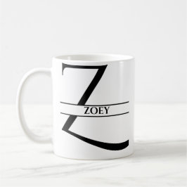 Gepersonaliseerde elegante Initiaal letter Z Koffiemok