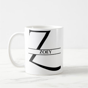 Gepersonaliseerde elegante Initiaal letter Z Koffiemok
