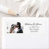 Gepersonaliseerde elegante kalligrafie foto retour etiket (Insitu)