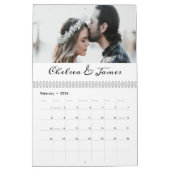 Gepersonaliseerde elegante kalligrafie paar foto kalender (Feb 2026)