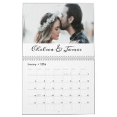 Gepersonaliseerde elegante kalligrafie paar foto kalender (Jan 2026)