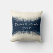 Gepersonaliseerde elegante kant en parels bruiloft kussen (Voorkant)