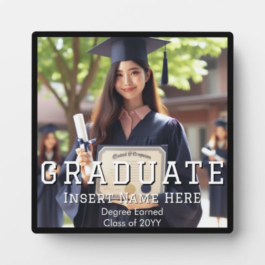 Gepersonaliseerde elegante Keepsake Afstuderen fot Fotoplaat (Voorkant)