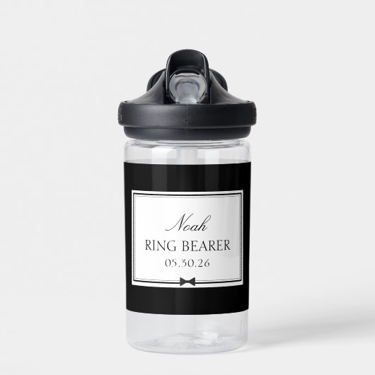 Gepersonaliseerde Elegante Klassieke Bowtie Ring D Waterfles (Voorkant)