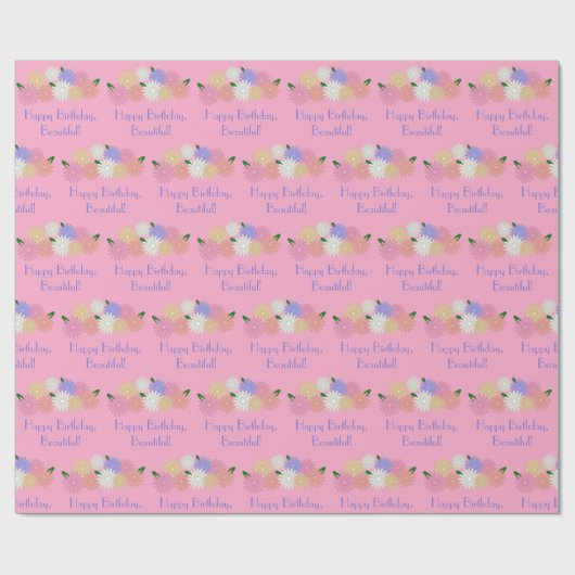 Gepersonaliseerde Elegante Kleurrijke Daisy Bloeme Cadeaupapier (Vlak)