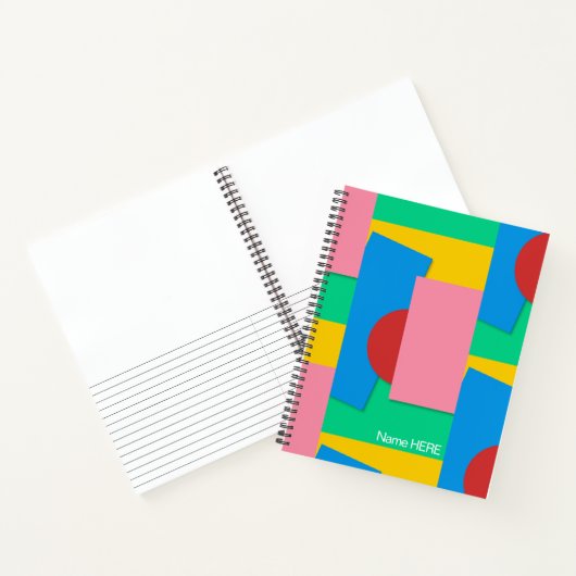 Gepersonaliseerde Elegante Leuke Vormen & Kleur Ar Notitieboek (Binnen)