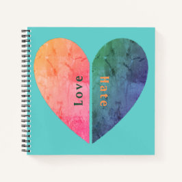 Gepersonaliseerde Elegante Liefde en Haat Halve Ha Notitieboek