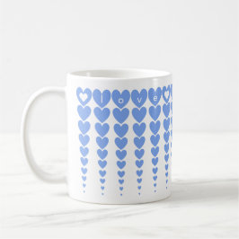 Gepersonaliseerde Elegante Liefde Hoop Blauwe Hart Koffiemok
