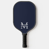 Gepersonaliseerde Elegante Marine Blauw Monogram e Pickleball Paddle (Voorkant)