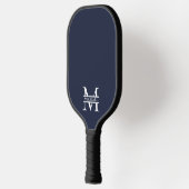 Gepersonaliseerde Elegante Marine Blauw Monogram e Pickleball Paddle (Links)