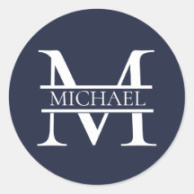 Gepersonaliseerde Elegante Marine Blauw Monogram e