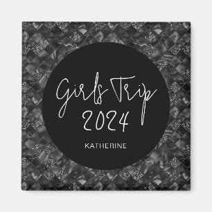 Gepersonaliseerde Elegante Meisjes Trip Faux Glitt Magneet