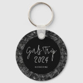 Gepersonaliseerde Elegante Meisjes Trip Faux Glitt Sleutelhanger (Voorkant)