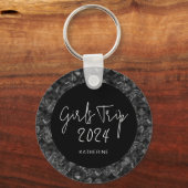 Gepersonaliseerde Elegante Meisjes Trip Faux Glitt Sleutelhanger (Achterkant)