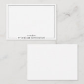 Gepersonaliseerde Elegante minimale zwart-wit Notitiekaartje (Voorkant / Achterkant)