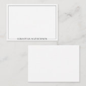 Gepersonaliseerde Elegante minimale zwart-wit Notitiekaartje (Voorkant / Achterkant)