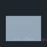 Gepersonaliseerde Elegante minimalistische bruilof Bedankkaart<br><div class="desc">Gepersonaliseerde Elegante minimalistische bruiloft Dusty Blue Dank u kaart</div>