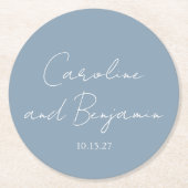 Gepersonaliseerde Elegante minimalistische bruilof Ronde Kartonnen Onderzetter (Voorkant)