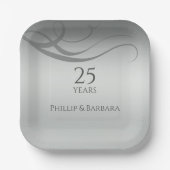 Gepersonaliseerde elegante moderne 25e verjaardag  papieren bordje (Voorkant)