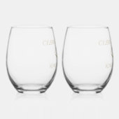 Gepersonaliseerde elegante moderne 50e Jubileum ca Wijnglas Zonder Voet (Rechts)