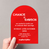 Gepersonaliseerde elegante & moderne bruiloft acryl uitnodigingen (Insitu (Draagbaar))