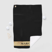 Gepersonaliseerde Elegante Moderne Golfer Monogram Golfhanddoek (Insitu)
