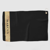 Gepersonaliseerde Elegante Moderne Golfer Monogram Golfhanddoek (Horizontaal)