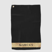 Gepersonaliseerde Elegante Moderne Golfer Monogram Golfhanddoek (Voorkant)