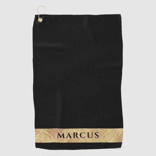 Gepersonaliseerde Elegante Moderne Golfer Monogram Golfhanddoek (Voorkant)