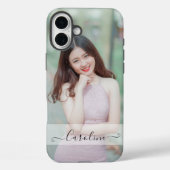 Gepersonaliseerde elegante moderne naam & foto Case-Mate iPhone case (Achterkant)
